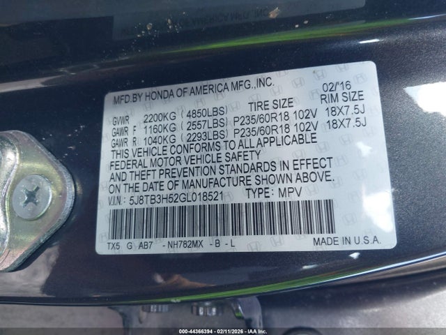 2016 ACURA RDX 5J8TB3H52GL018521 Photo 8