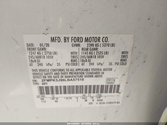 2020 FORD EDGE 2FMPK3J96LBA57518 Photo 8