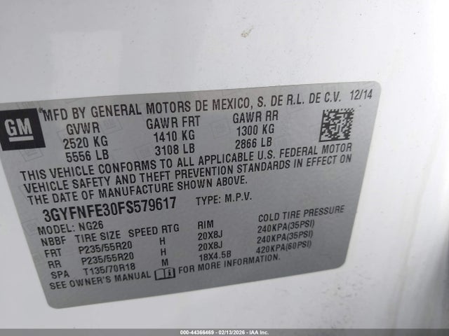 2015 CADILLAC SRX 3GYFNFE30FS579617 Photo 8