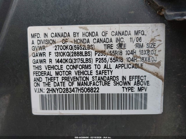 2007 ACURA MDX 2HNYD28347H506822 Photo 8