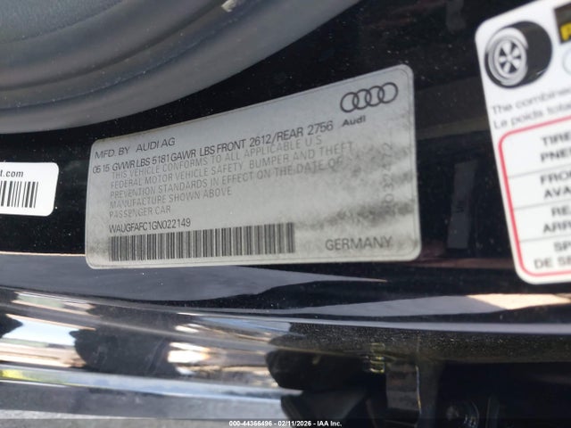 2016 Audi A6 2.0t Premium Plus მანქანა იყიდება აუქციონზე, vin: WAUGFAFC1GN022149, აუქციონის ნომერი: 44366496