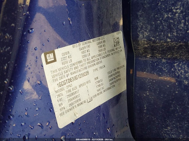 1GCGTDE30G1239228 Chevrolet Colorado Z71