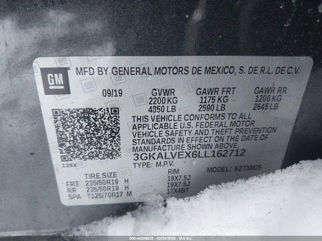 2020 Gmc Terrain Awd Slt მანქანა იყიდება აუქციონზე, vin: 3GKALVEX6LL162712, აუქციონის ნომერი: 44366620