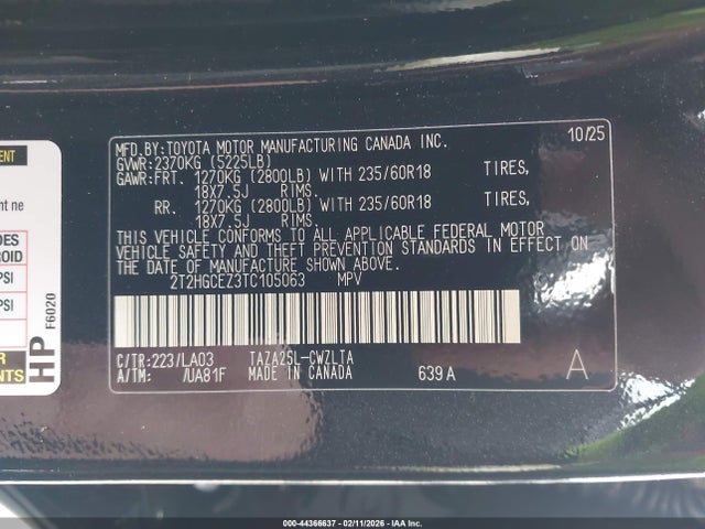 2T2HGCEZ3TC105063 Lexus Nx 350 Luxury