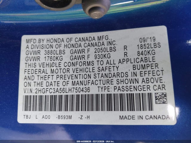 2020 HONDA CIVIC SI 2HGFC3A56LH750436 Photo 8