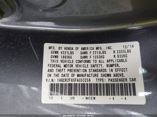 Honda Accord Ex-l 2015 1HGCR2F85FA053258 Image 9