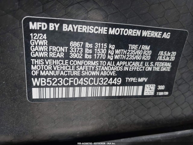 WB523CF04SCU32449 BMW Ix Xdrive50