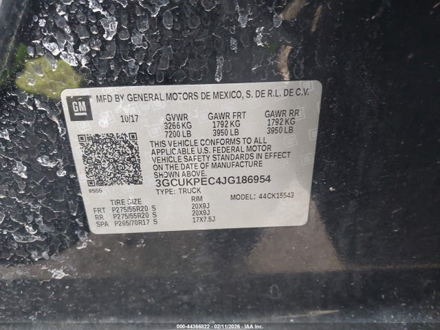 3GCUKPEC4JG186954 Chevrolet Silverado 1500 Custom
