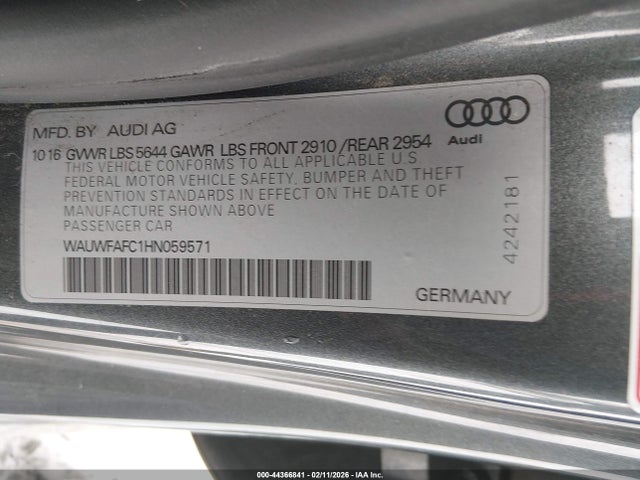 2017 AUDI S7 WAUWFAFC1HN059571 Photo 8