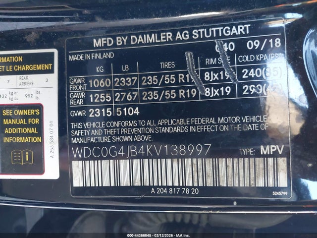 2019 MERCEDES-BENZ GLC 300 WDC0G4JB4KV138997 Photo 8