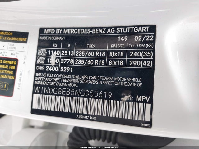 W1N0G8EB5NG055619 Mercedes-Benz Glc 300 4matic Suv