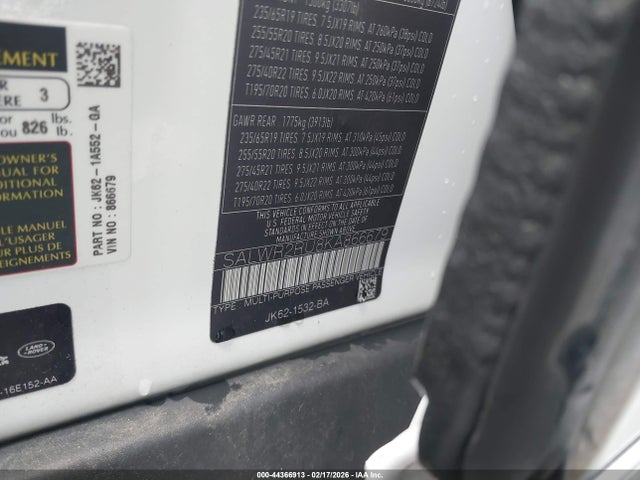 SALWR2RU8KA866679 Land Rover Range Rover Sport Hse Mhev