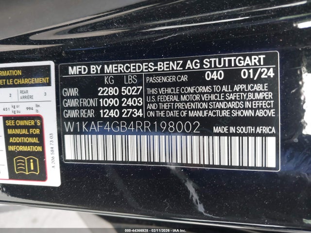 W1KAF4GB4RR198002 Mercedes-Benz C 300