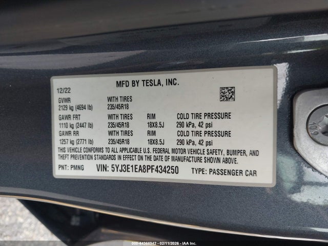 2023 TESLA MODEL 3 5YJ3E1EA8PF434250 Photo 8