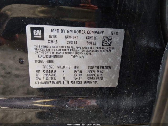 Buick Encore Preferred Ii 2017 KL4CJBSB0HB100002 Image 9