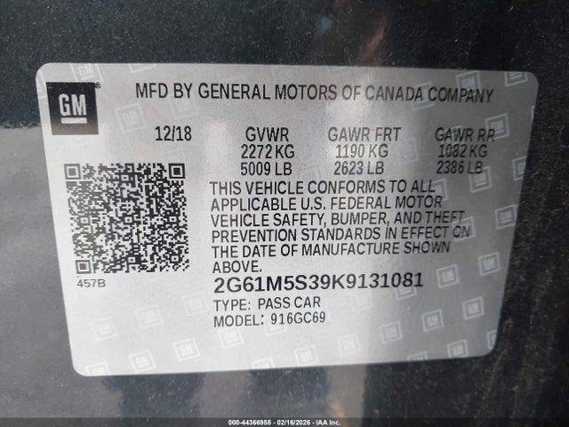 2G61M5S39K9131081 Cadillac XTS LUXURY