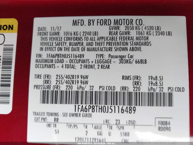 2018 FORD MUSTANG 1FA6P8TH0J5116489 Photo 8