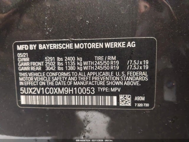 2021 BMW X4 5UX2V1C0XM9H10053 Photo 8
