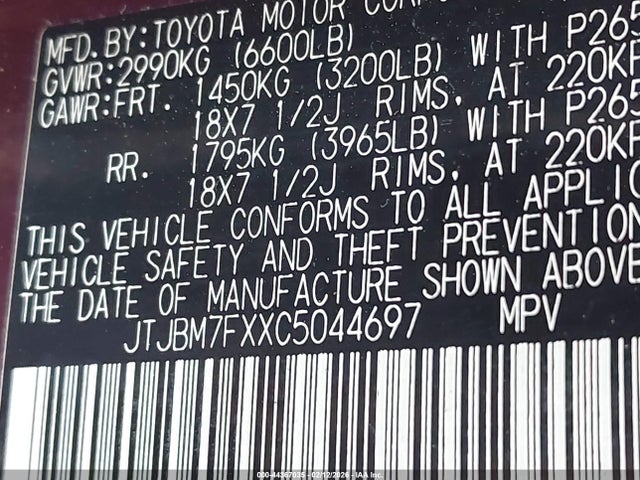 2012 LEXUS GX 460 JTJBM7FXXC5044697 Photo 8