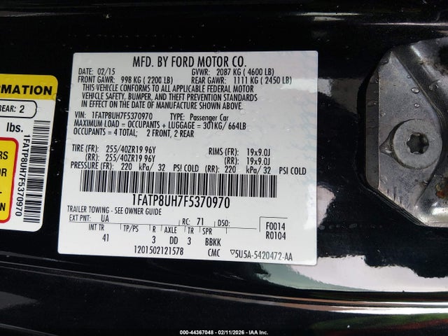 Ford Mustang Ecoboost Premium 2015 1FATP8UH7F5370970 Image 9