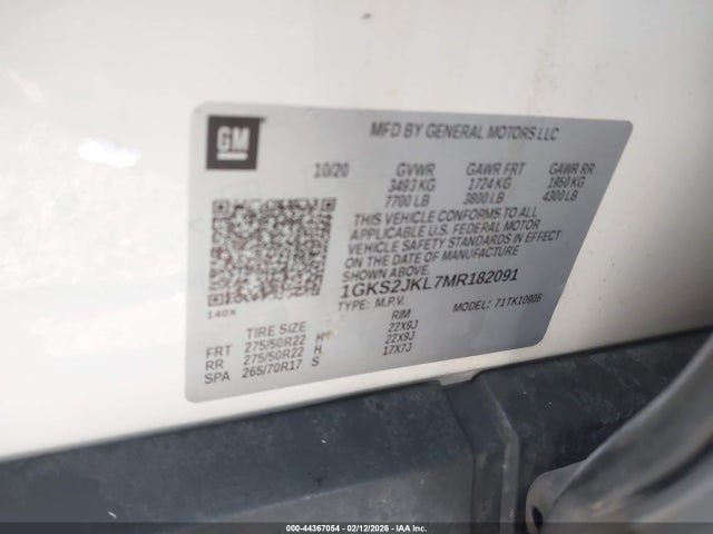2021 GMC YUKON XL 1GKS2JKL7MR182091 Photo 8
