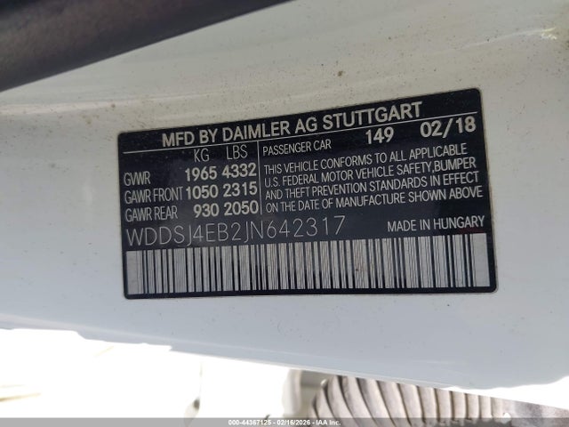 Продаж на аукціоні авто 2018 Mercedes-benz Cla 250, vin: WDDSJ4EB2JN642317, номер лоту: 44367125