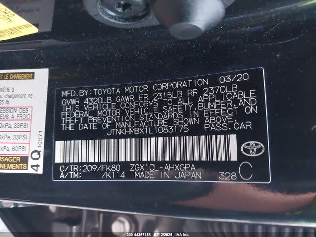 JTNKHMBX1L1083175 Toyota C-HR XLE