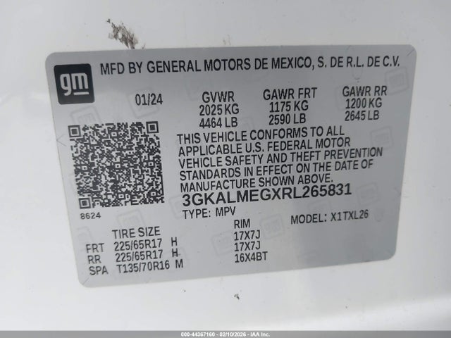 3GKALMEGXRL265831 GMC Terrain Fwd Sle