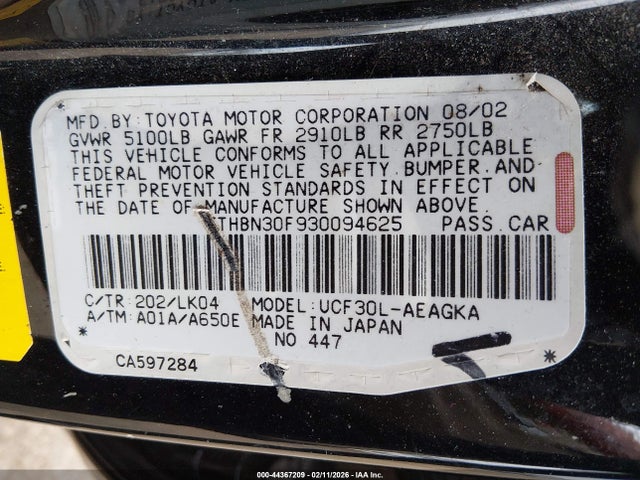 2003 LEXUS LS 430 JTHBN30F930094625 Photo 8