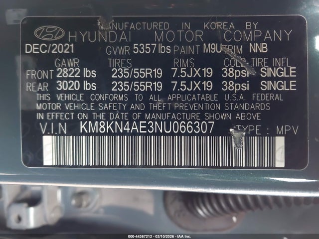 Aukcja sprzedaży 2022 Hyundai Ioniq 5 Sel, vin: KM8KN4AE3NU066307, numer aukcji: 44367212