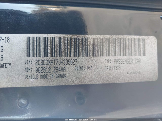 Продажа на аукционе авто 2018 Dodge Charger Police Rwd, vin: 2C3CDXAT7JH339827, номер лота: 44367263