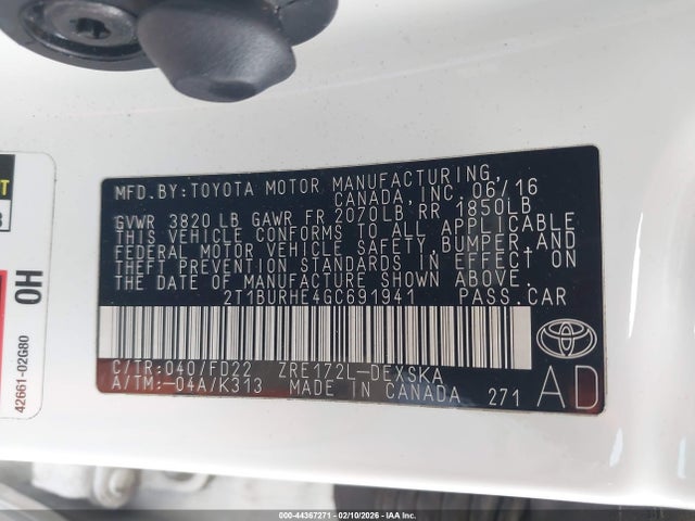 Toyota Corolla S Plus 2016 2T1BURHE4GC691941 Image 9
