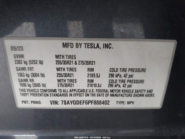 7SAYGDEF6PF888402 Tesla Model Y Performance Dual Motor All-wheel Drive
