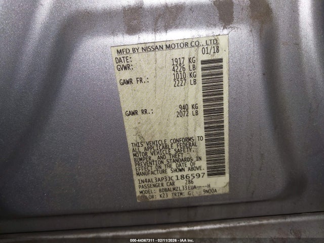 Nissan Altima 2.5 Sv 2018 1N4AL3AP3JC186597 Image 9