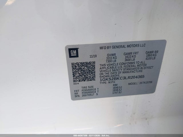 Продаж на аукціоні авто 2020 Gmc Yukon 4wd Slt, vin: 1GKS2BKC3LR204365, номер лоту: 44367359