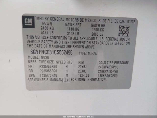 2012 CADILLAC SRX 3GYFNCE31CS562495 Photo 8