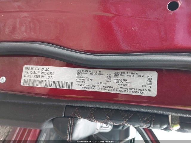 1C4RJJEG9N8555974 Jeep Grand Cherokee L Summit 4x2