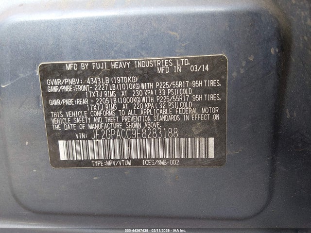 Продажа на аукционе авто 2014 Subaru Xv Crosstrek 2.0i Premium, vin: JF2GPACC9E8283188, номер лота: 44367435