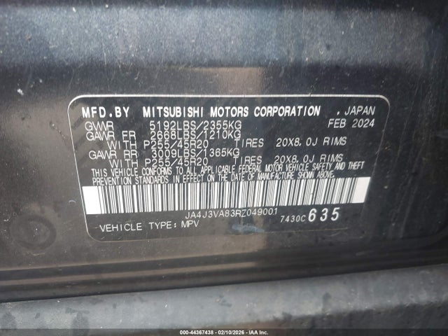 2024 MITSUBISHI OUTLANDER JA4J3VA83RZ049001 Photo 8