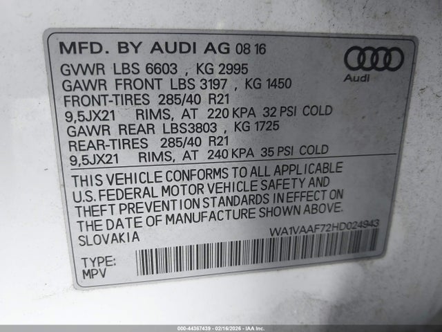 2017 AUDI Q7 WA1VAAF72HD024943 Photo 8