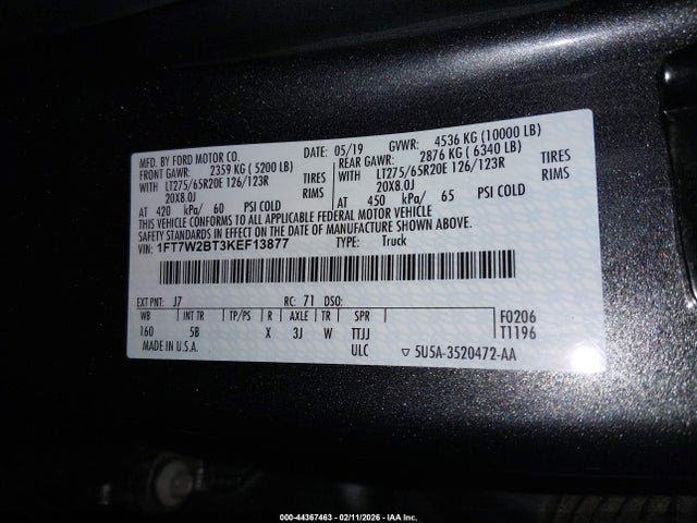Ford F-250 Lariat 2019 1FT7W2BT3KEF13877 Image 9