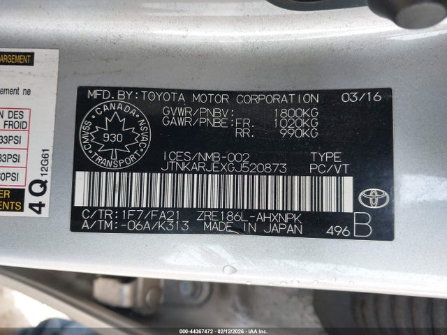 JTNKARJEXGJ520873 Scion IM