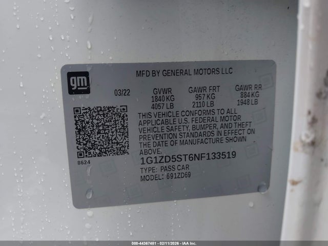 2022 CHEVROLET MALIBU 1G1ZD5ST6NF133519 Photo 8