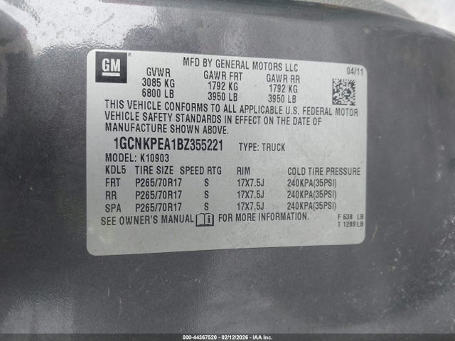 2011 CHEVROLET SILVERADO 1500 1GCNKPEA1BZ355221 Photo 8