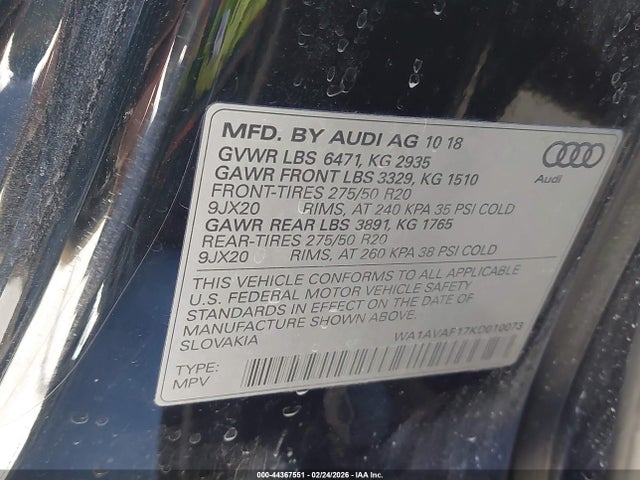 WA1AVAF17KD010073 Audi Q8 55 Premium