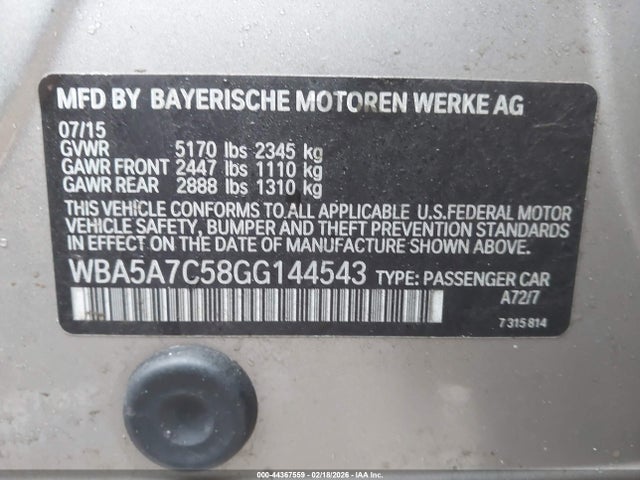 2016 BMW 528I WBA5A7C58GG144543 Photo 8