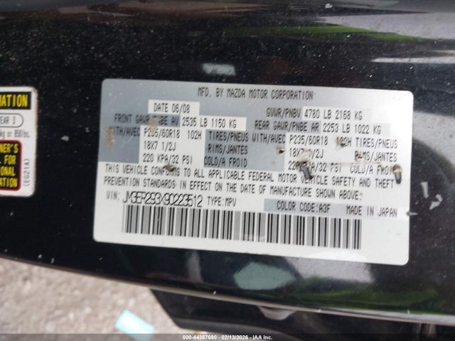 Aukcja sprzedaży 2009 Mazda Cx-7 Grand Touring, vin: JM3ER293X90223512, numer aukcji: 44367690