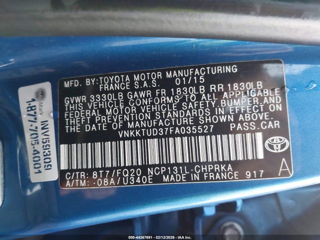Toyota YARIS L 2015 VNKKTUD37FA035527 Image 9