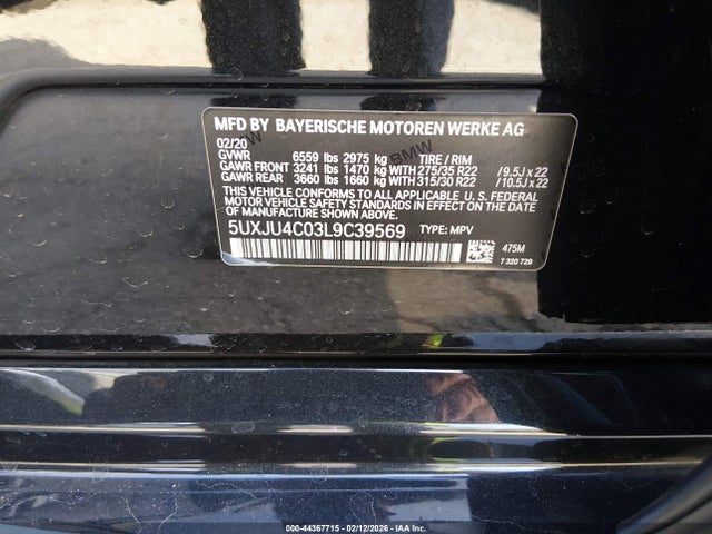 5UXJU4C03L9C39569 BMW X5 M50i