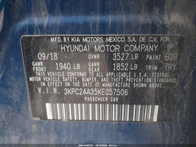 3KPC24A35KE057506 Hyundai Accent Sel